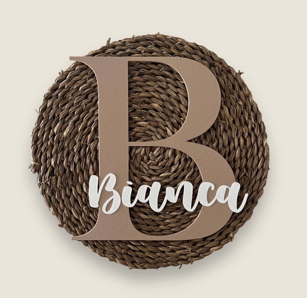 Inicial + nombre 3D decorativa