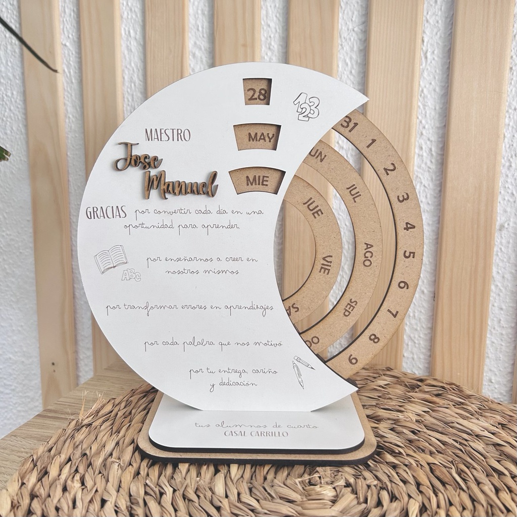 Calendario rotatorio de mesa