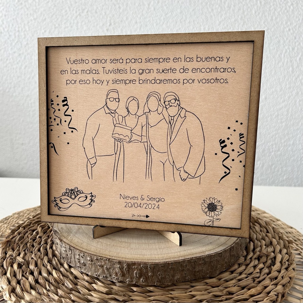 Cuadro madera + silueta